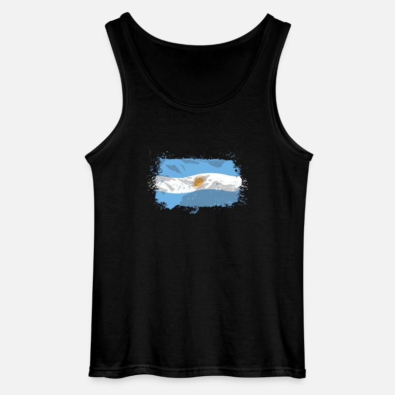 Argentina Flag - Gildan Männer Tank Top - Schwarz