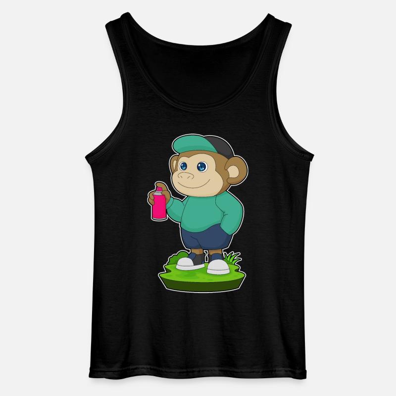 Monkey Painter Spray - Gildan Men’s Tank Top - black
