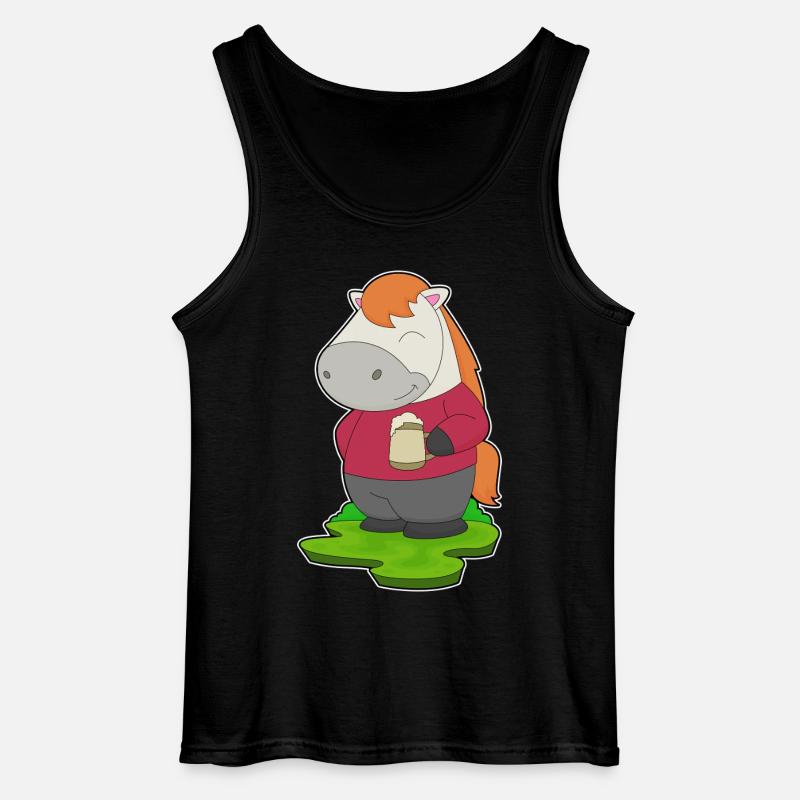 Pferd Bier - Gildan Männer Tank Top - Schwarz