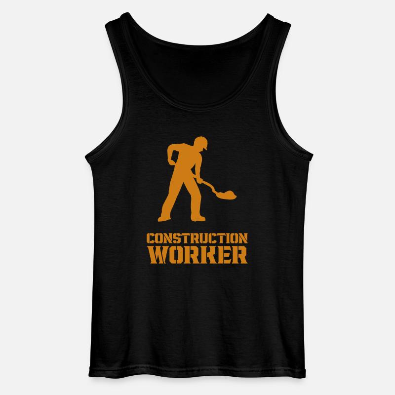 bauarbeiter baustelle worker - Gildan Männer Tank Top - Schwarz