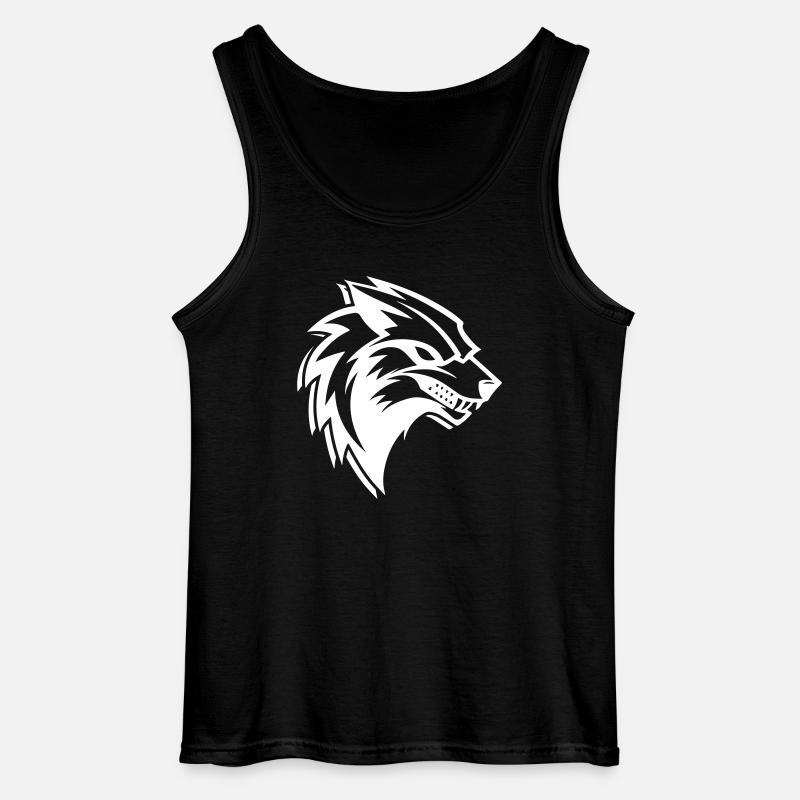 Wolf Logo - Gildan Männer Tank Top - Schwarz
