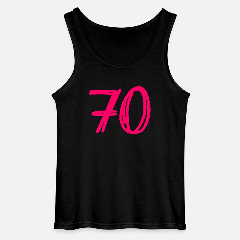70 ÅR. 70 ÅRS JUBILÆUM. FØDSELSDAG 70 ÅR. 70 - Gildan tanktop til mænd - sort