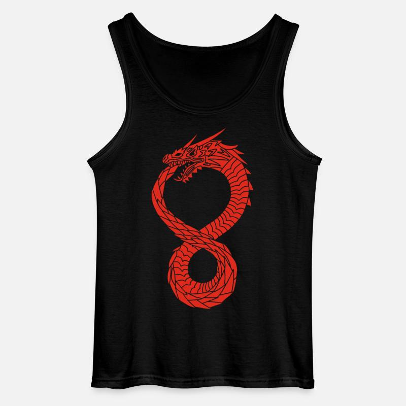 Roter unendlicher Drache - Gildan Männer Tank Top - Schwarz