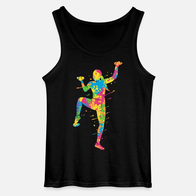 Bouldern Bunt Kletterer Mädchen Berge Klettern - Gildan Männer Tank Top - Schwarz