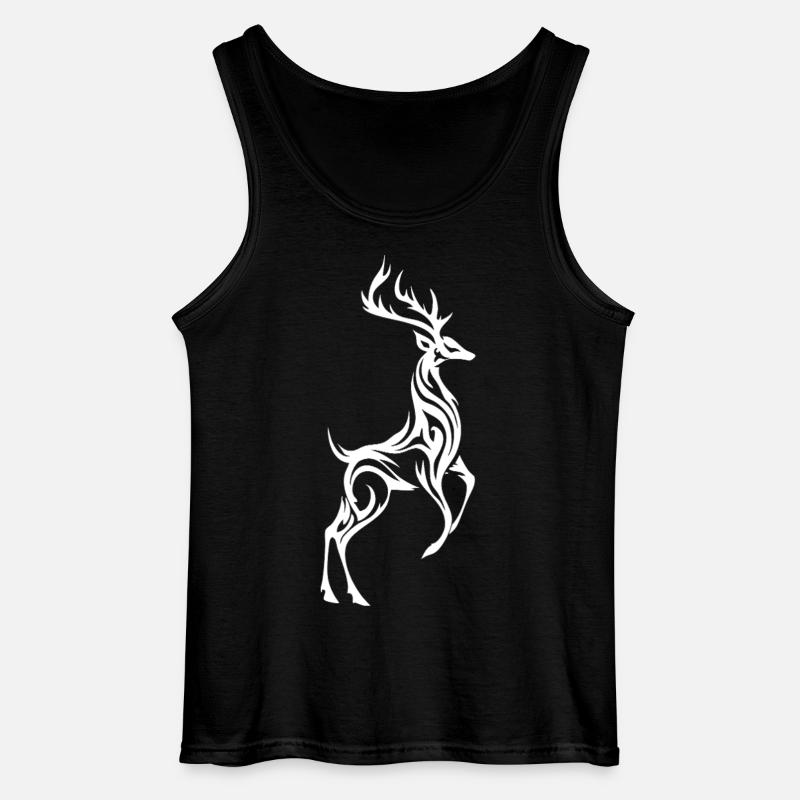 Wilder Hirsch-Silhouette - Gildan Männer Tank Top - Schwarz