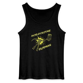 Antielektrizitäre Erziehung – Gelb - Gildan Männer Tank Top - Schwarz - Vorne - AI Model Male 185 dark (185cm)
