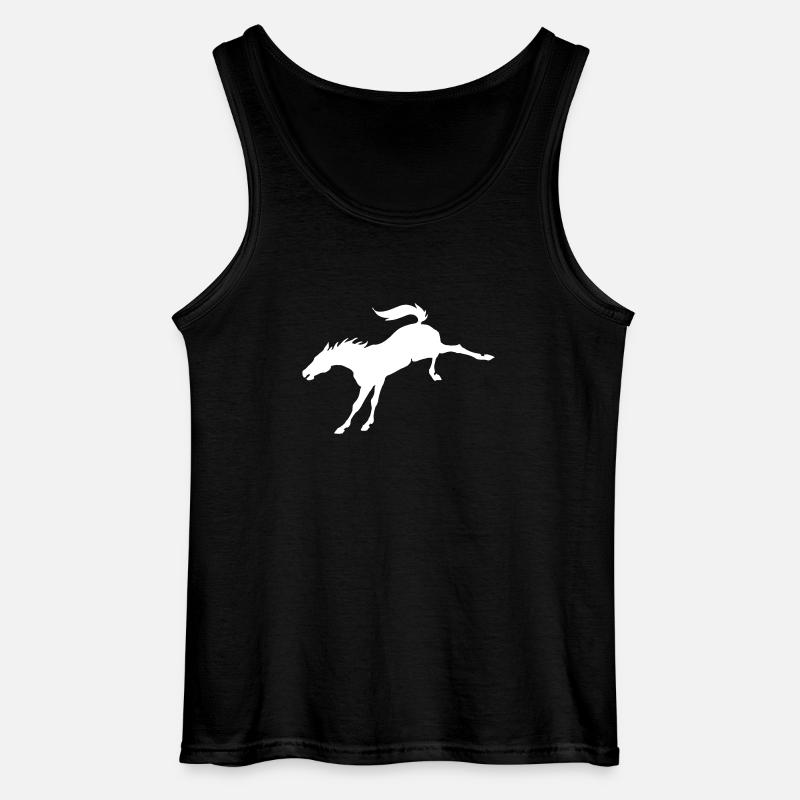 Bockendes Pferd - Gildan Männer Tank Top - Schwarz