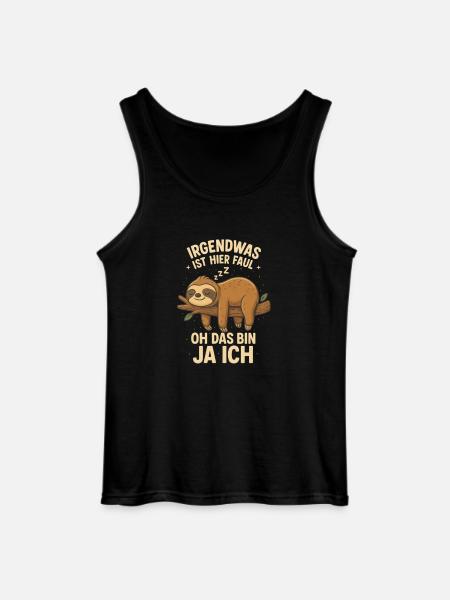 Sloth Office Saying Lazy - Gildan Men’s Tank Top - black