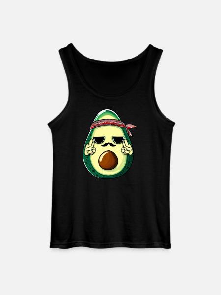 Hippie Avocado mit Bart - Gildan Männer Tank Top - Schwarz