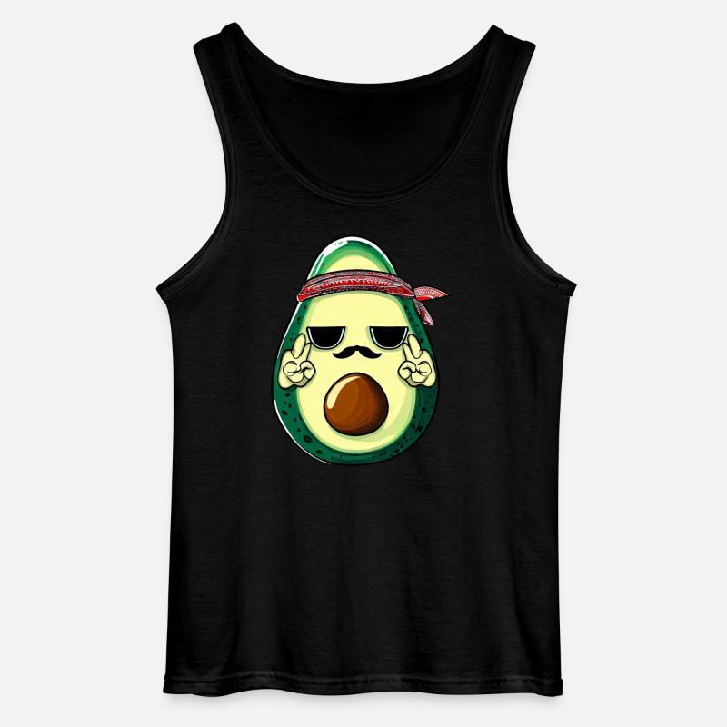 Hippie Avocado mit Bart - Gildan Männer Tank Top - Schwarz