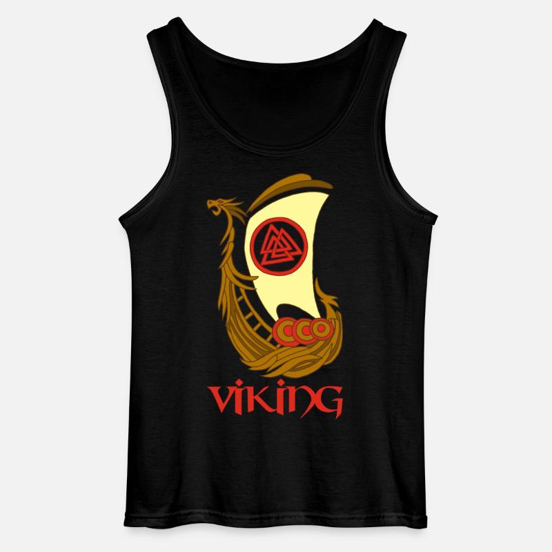 Wikingersymbol eines Drakkar - Gildan Männer Tank Top - Schwarz