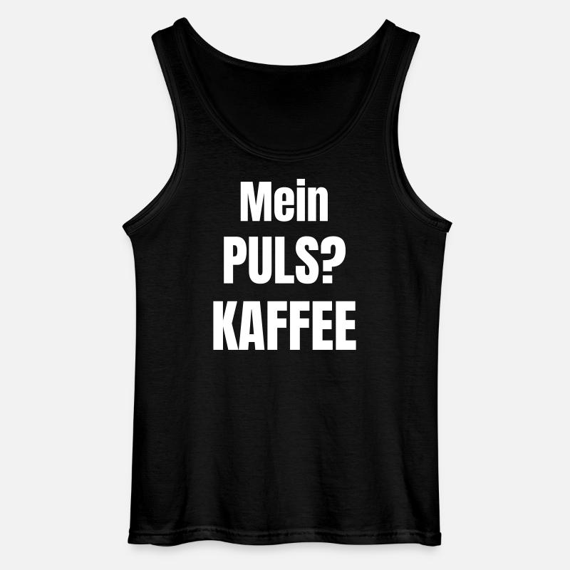 My pulse? Coffee - Gildan Men’s Tank Top - black