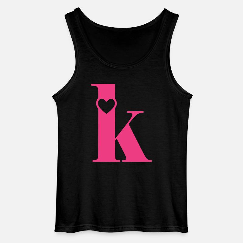 Buchstabe k Anfangsbuchstabe mit Herz - Gildan Männer Tank Top - Schwarz
