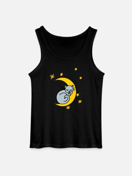 Mondkatze - Gildan Männer Tank Top - Schwarz