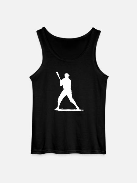 Baseball player with baseball bat - Gildan Men’s Tank Top - black