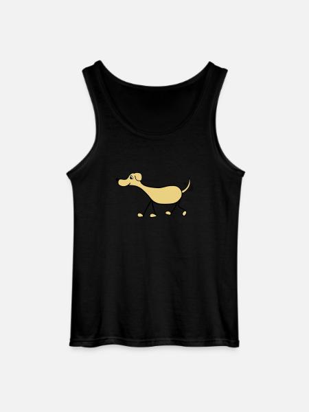 Funny Dog Drawing - Gildan Men’s Tank Top - black