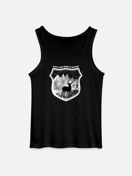 GLADE NYE HJORTE I NATUREN! GLÆDELIG NY HJORT! - Gildan tanktop til mænd - sort