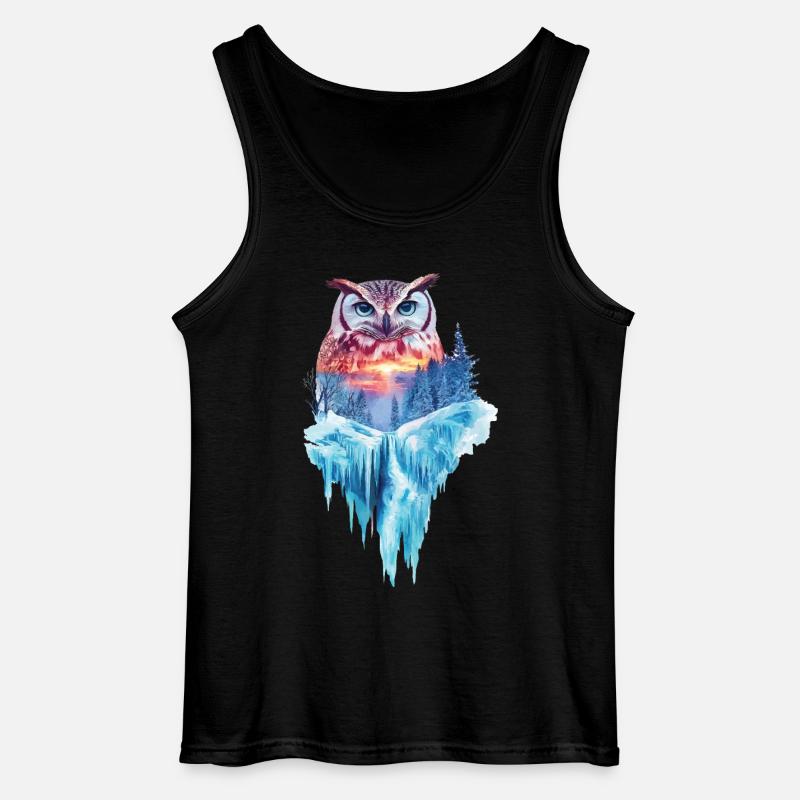 Eule - Gildan Männer Tank Top - Schwarz