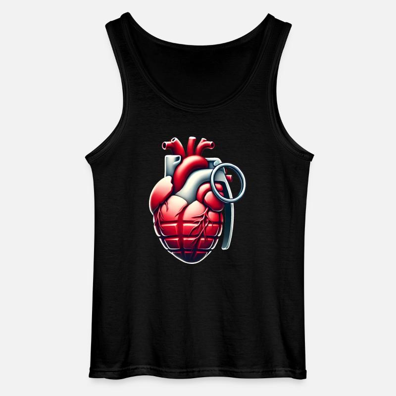 Explosive Herzgranate Design - Gildan Männer Tank Top - Schwarz