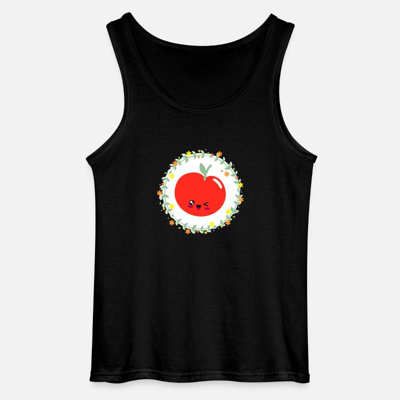 Happy Apple - Gildan Männer Tank Top - Schwarz