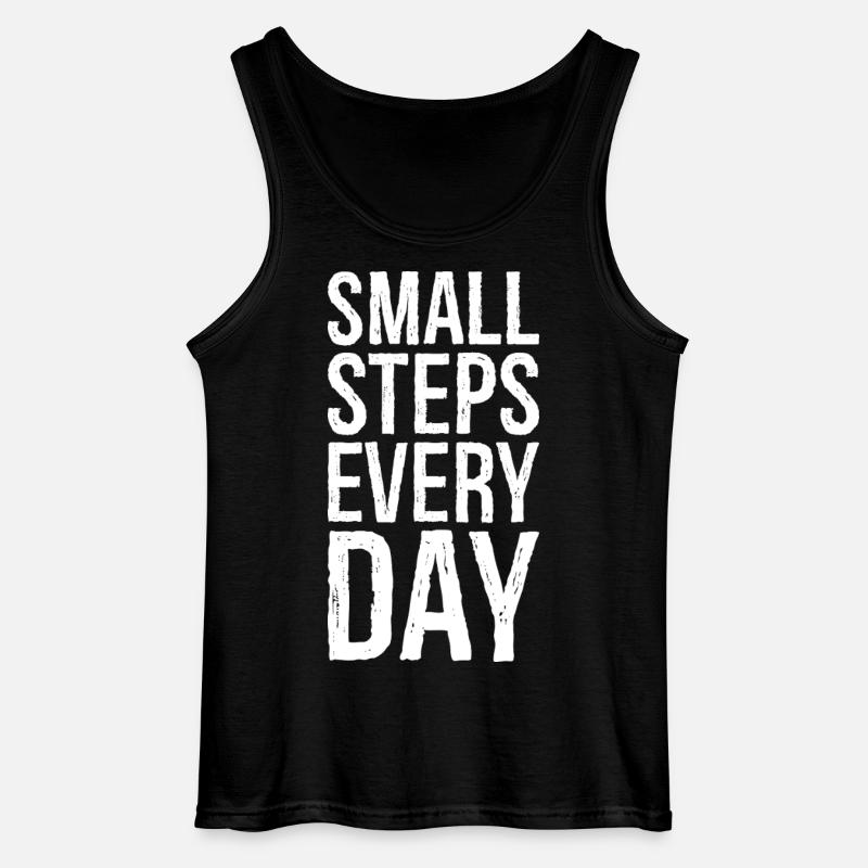 small steps every day - Gildan Men’s Tank Top - black