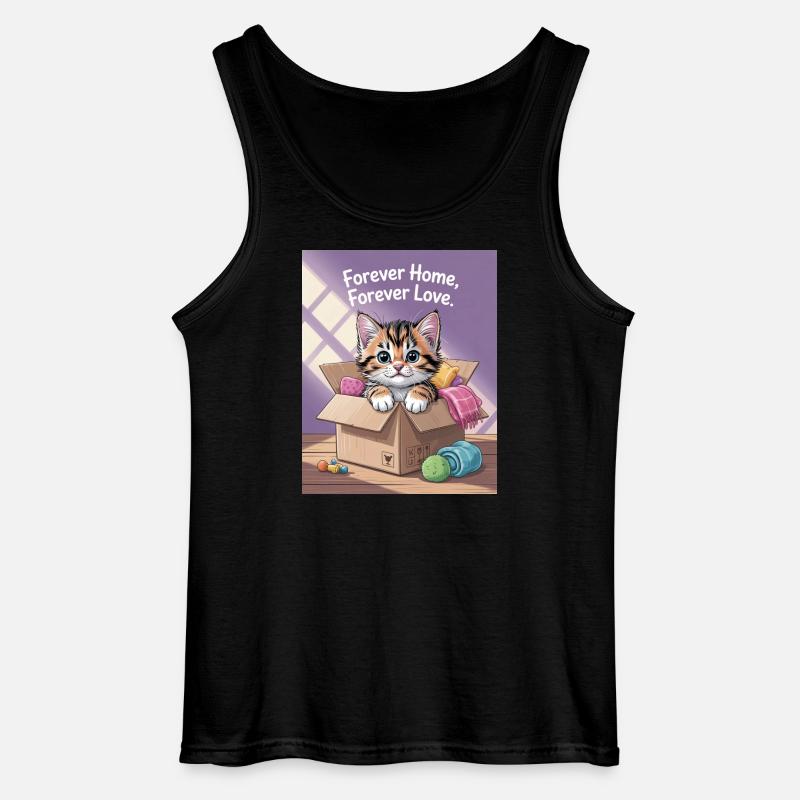 Forever Home Kitten in Box - Gildan Männer Tank Top - Schwarz