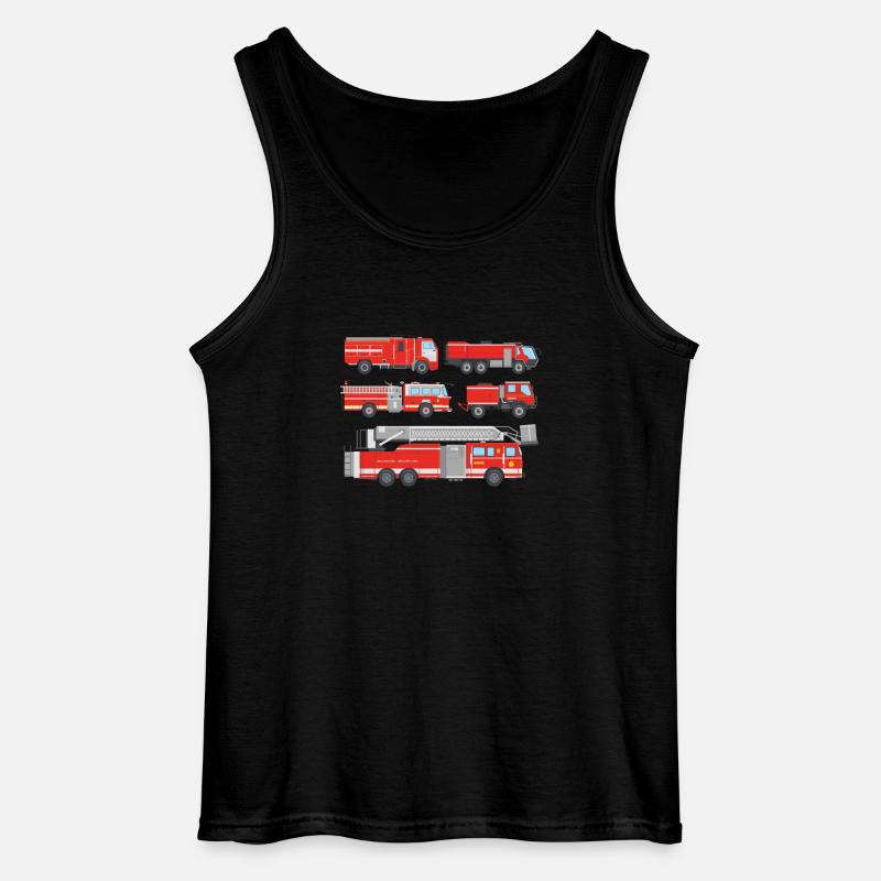 Children's fire brigade fire engines - Gildan Men’s Tank Top - black