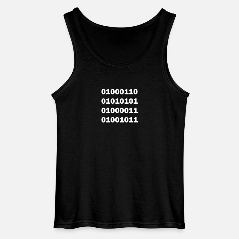 Binary code fuck - Gildan Men’s Tank Top - black