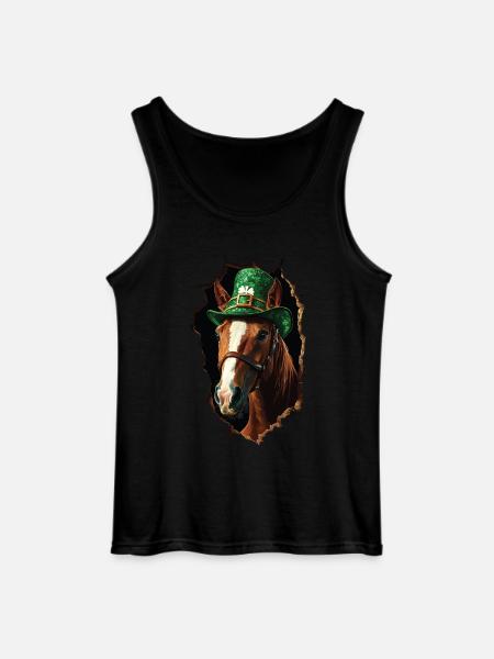 St. Patrick Pferd - Gildan Männer Tank Top - Schwarz