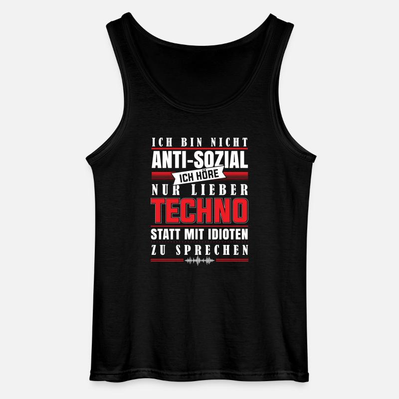 techno - Ich höre Techno - Gildan Männer Tank Top - Schwarz