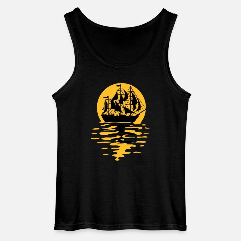 Segelschiff Silhouette Design - Gildan Männer Tank Top - Schwarz