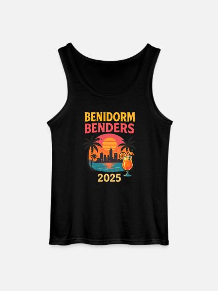 Benidorm Benders Retro Party Design - Gildan Men’s Tank Top - black