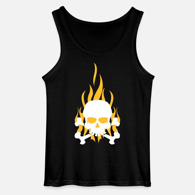 skull_flames - Gildan Männer Tank Top - Schwarz