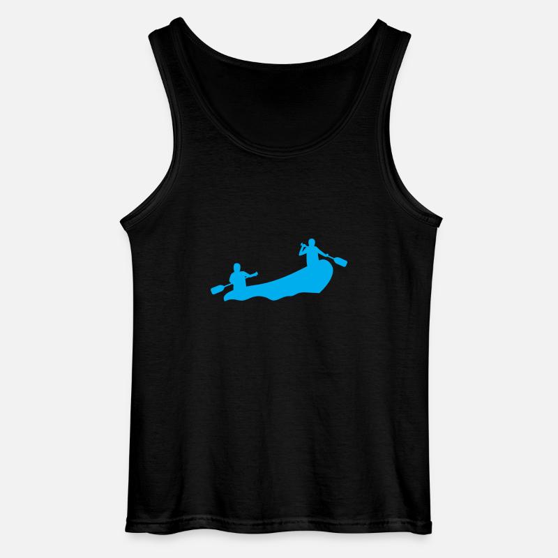 Rafting Silhouette Wildwasser Schlauchboot Fluss - Gildan Männer Tank Top - Schwarz