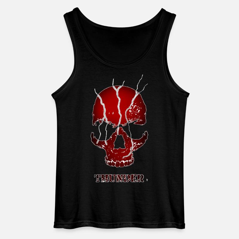 BIRD Original – Red Thunder Skull - Gildan Männer Tank Top - Schwarz