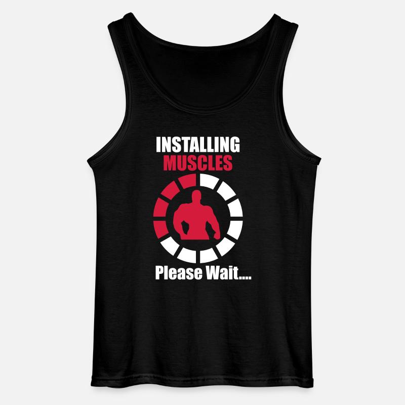 Installing Muscles (Loading) Funny - Gildan Männer Tank Top - Schwarz