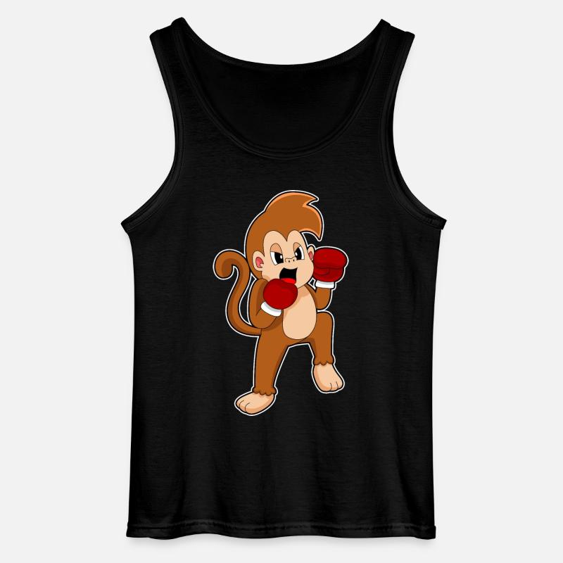 Affe Boxer Boxhandschuhe Boxen - Gildan Männer Tank Top - Schwarz