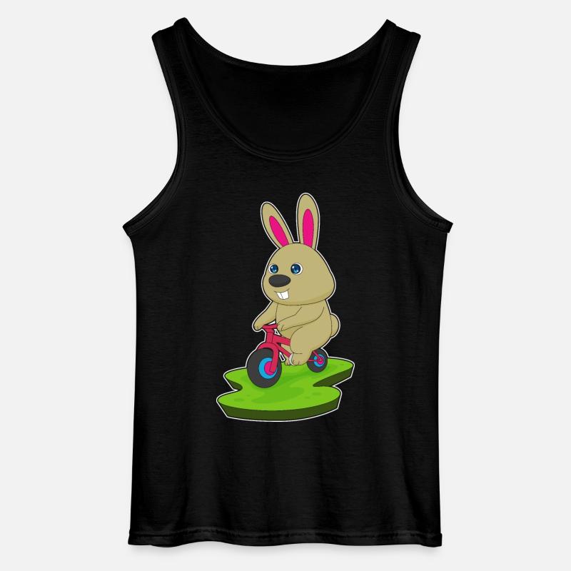 Rabbit Bicycle - Gildan Men’s Tank Top - black