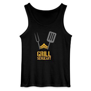 Barbecue Party Grill Sergeant Barbecue - Gildan Men’s Tank Top - black - Front - AI Model Male 185 dark (185cm)