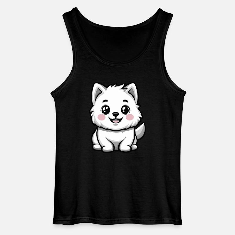 Samojede Hund Niedlich - Gildan Männer Tank Top - Schwarz