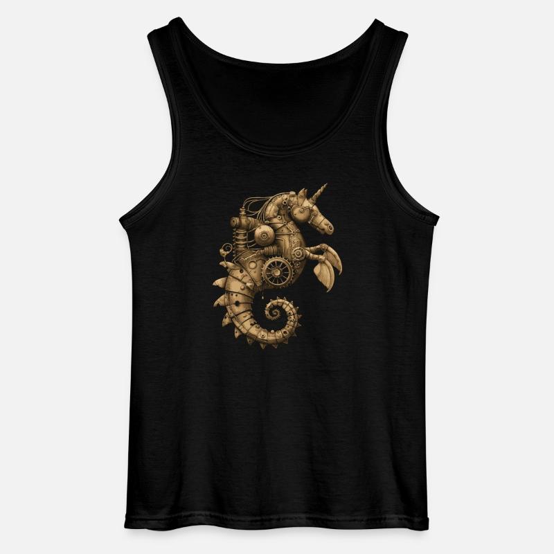 Steampunk Seepferdchen - Gildan Männer Tank Top - Schwarz