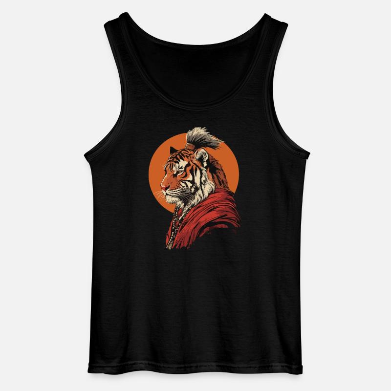 Tiger Mönch - Gildan Männer Tank Top - Schwarz