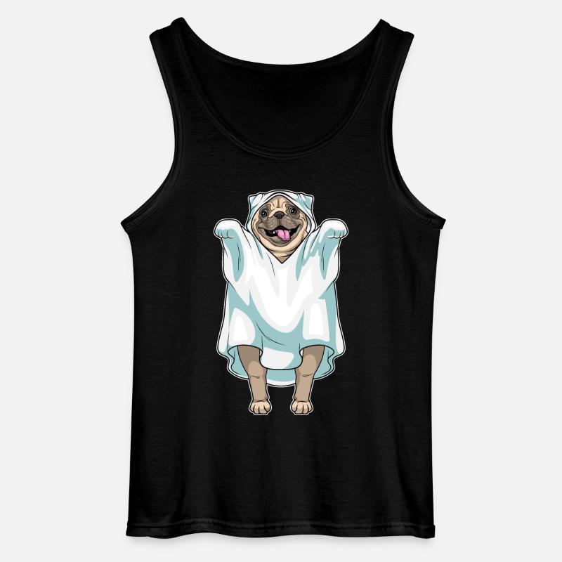 Mops Halloween Geist - Gildan Männer Tank Top - Schwarz