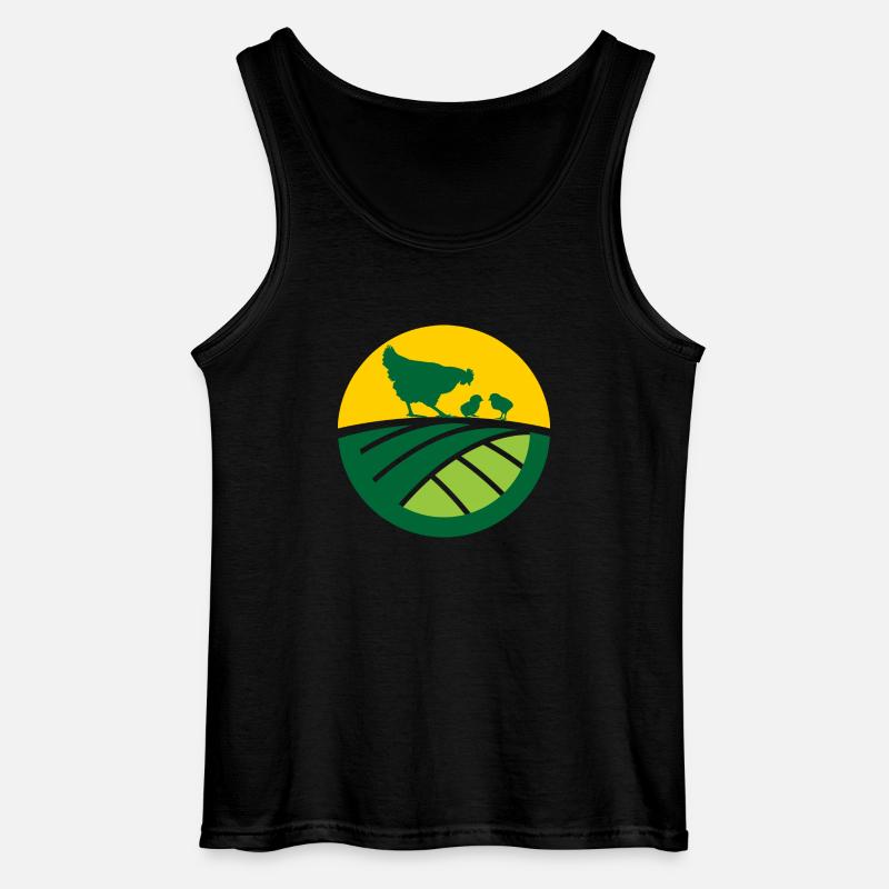 Poultry Fields - Gildan Männer Tank Top - Schwarz