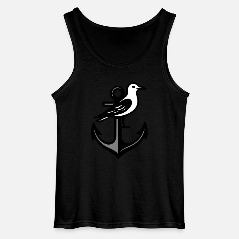 Anker Möwe - Gildan Männer Tank Top - Schwarz