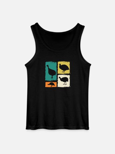 Chickens Rooster Guinea Fowl - Gildan Men’s Tank Top - black