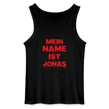 Jonas - Gildan Men’s Tank Top - black - Front - AI Model Male 185 dark (185cm)