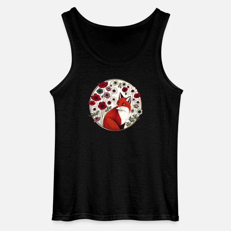 Retro Rotfuchs - Gildan Männer Tank Top - Schwarz