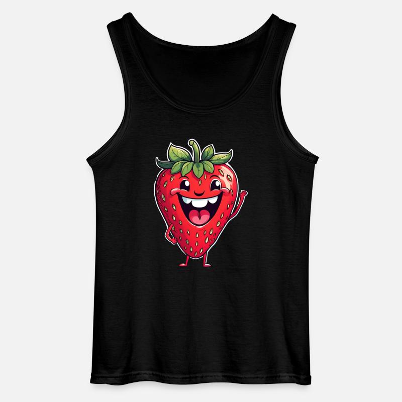 Erdbeere - Gildan Männer Tank Top - Schwarz