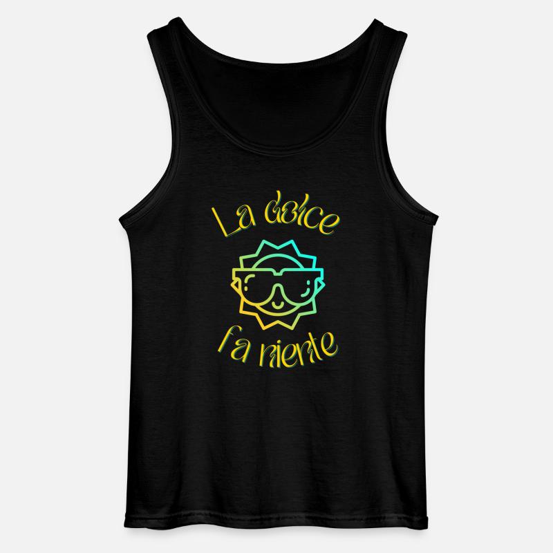 La dolce fa niente - Gildan Männer Tank Top - Schwarz